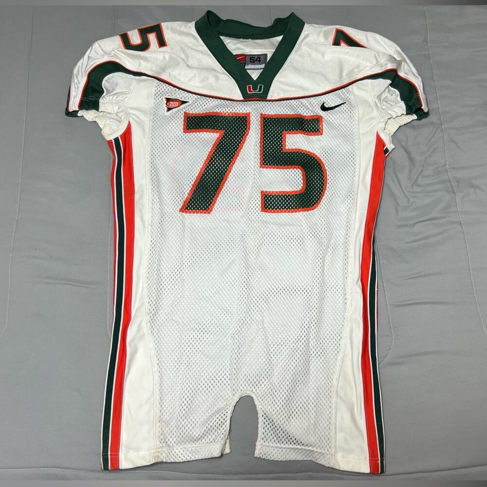 Vince Wilfork Miami Hurricanes Game Used White Football Jersey HOF PATRIOTS RARE